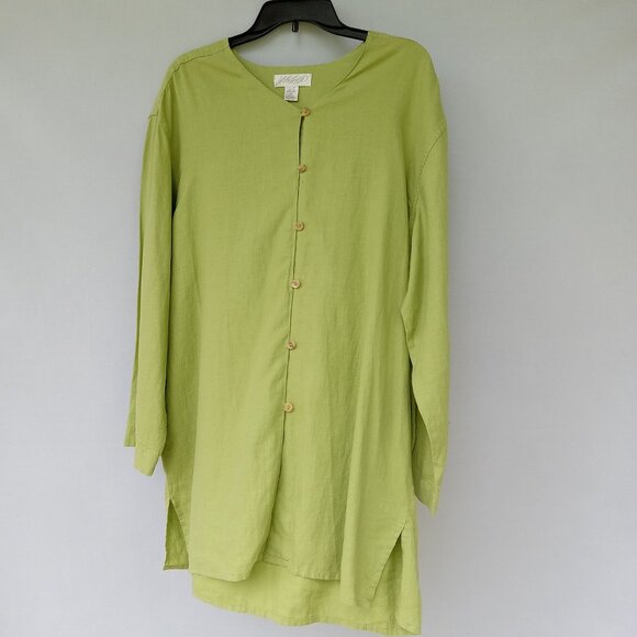 Lord & Taylor Tops - Lord & Taylor LINEN Women's Loop Button Tunic Top Coastal Grandma Cruise Sz L